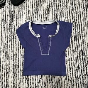 Urban Outfitters Blue and Gray Short Sleeve Tee